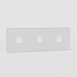 Efficient Triple Keystone Switch Plate EU in Clear White - Advanced Switch Management System