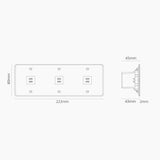 Prise USB-C 30W x3 (Plaque Triple) - Transparent (Insert Noir)